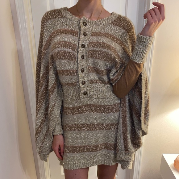 Classy Women’s Soft Wool Beige Long Sleeve Sweater Dress - Picture 4 of 10